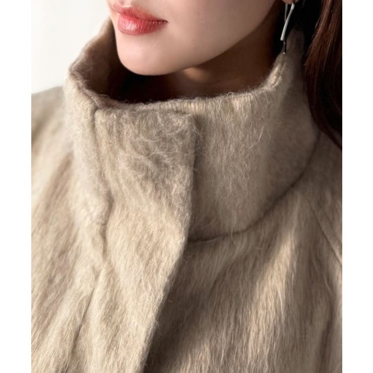 ベーシックとトレンドを両立。MIXシャギー比翼スタンドネックミドル丈コクーンスリ… | Classical Elf  | 詳細画像35 