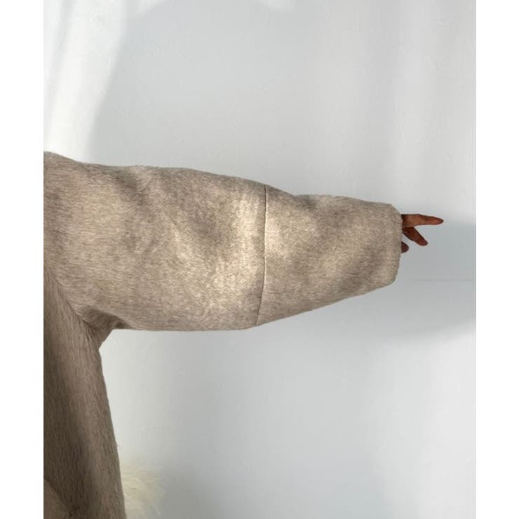 ベーシックとトレンドを両立。MIXシャギー比翼スタンドネックミドル丈コクーンスリ… | Classical Elf  | 詳細画像37 