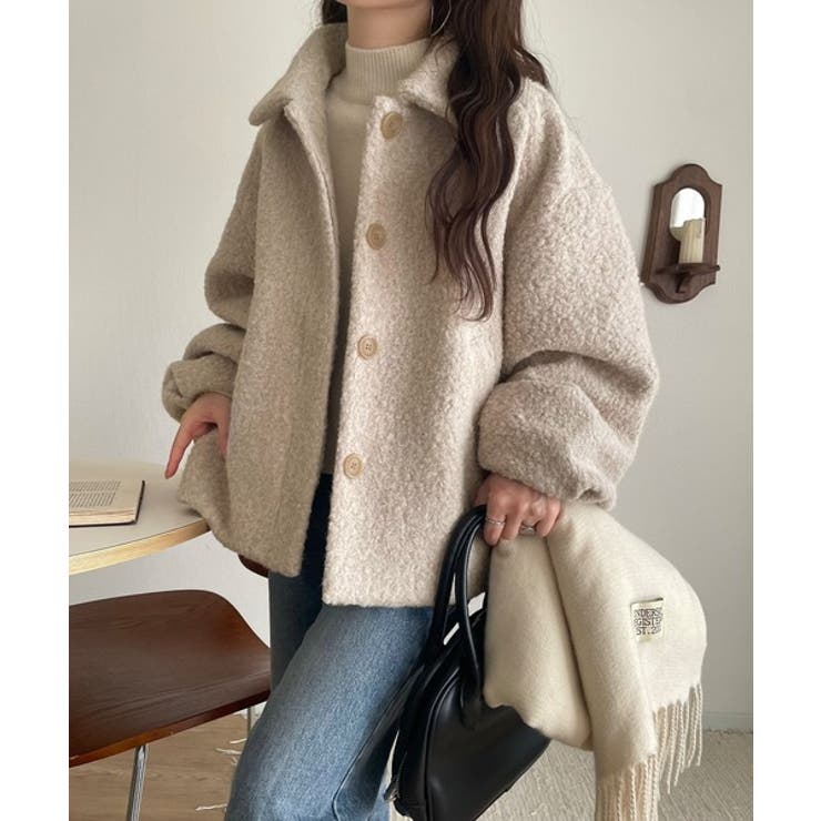 ボリューム感と抜け感の絶妙バランス。コクーン襟付きボアコート | Classical Elf  | 詳細画像7 