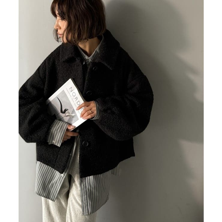 ボリューム感と抜け感の絶妙バランス。コクーン襟付きボアコート | Classical Elf  | 詳細画像17 