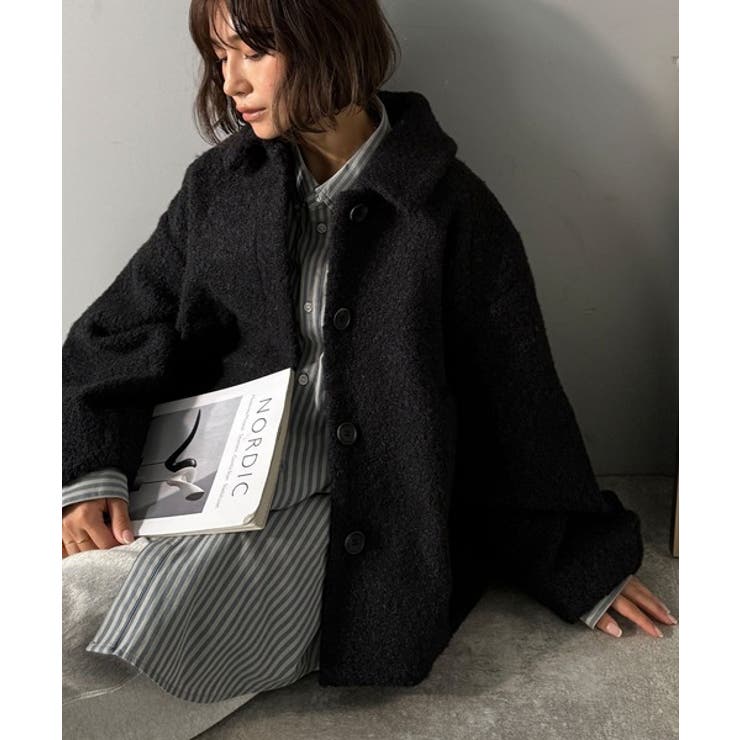 ボリューム感と抜け感の絶妙バランス。コクーン襟付きボアコート | Classical Elf  | 詳細画像19 