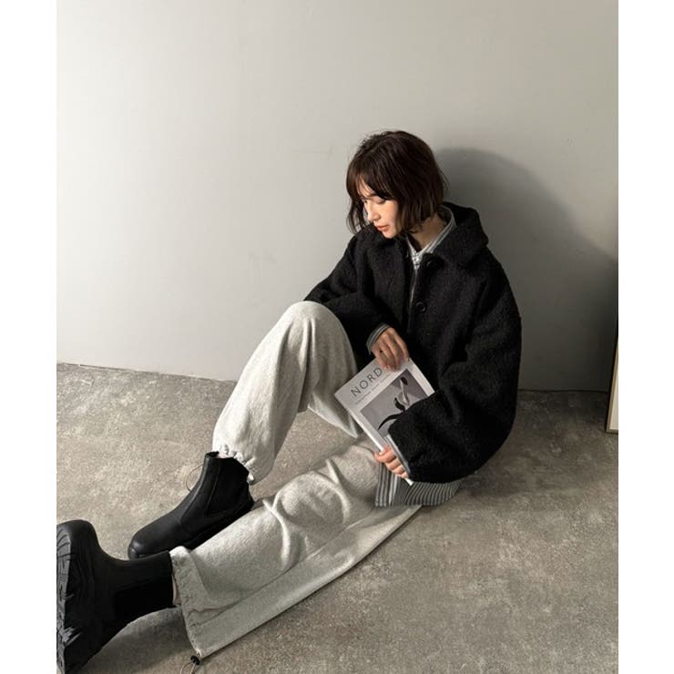 ボリューム感と抜け感の絶妙バランス。コクーン襟付きボアコート | Classical Elf  | 詳細画像21 