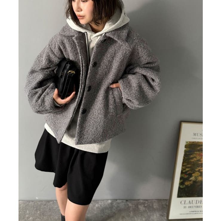 ボリューム感と抜け感の絶妙バランス。コクーン襟付きボアコート | Classical Elf  | 詳細画像23 