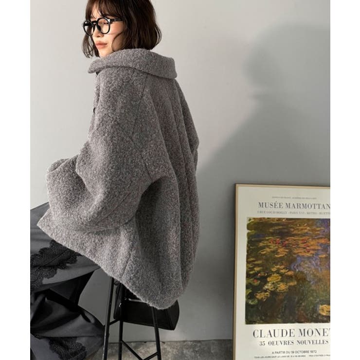 ボリューム感と抜け感の絶妙バランス。コクーン襟付きボアコート | Classical Elf  | 詳細画像26 