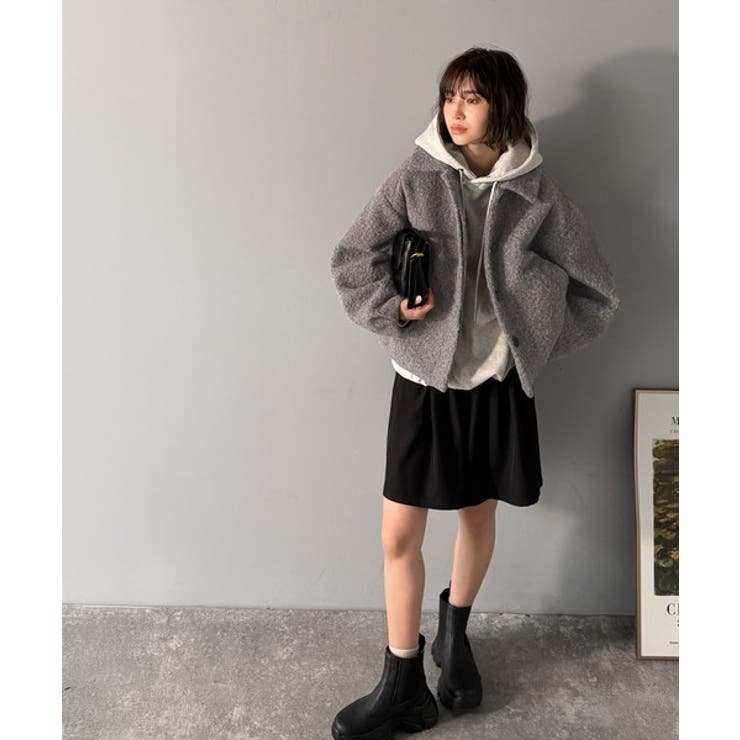 ボリューム感と抜け感の絶妙バランス。コクーン襟付きボアコート | Classical Elf  | 詳細画像32 