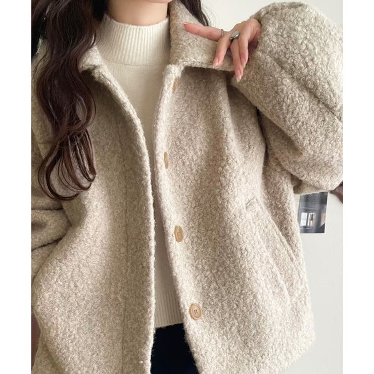 ボリューム感と抜け感の絶妙バランス。コクーン襟付きボアコート | Classical Elf  | 詳細画像1 