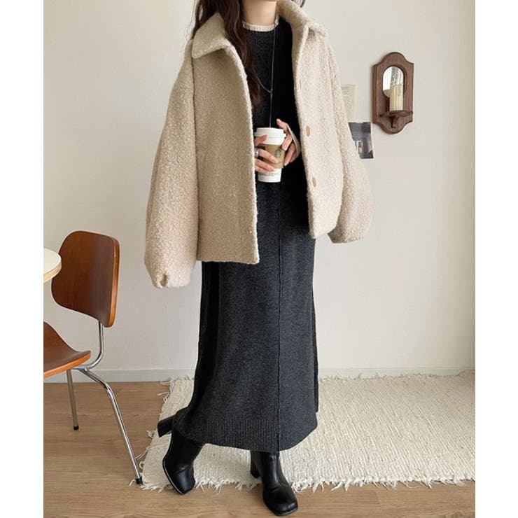 ボリューム感と抜け感の絶妙バランス。コクーン襟付きボアコート | Classical Elf  | 詳細画像2 