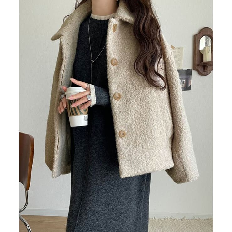 ボリューム感と抜け感の絶妙バランス。コクーン襟付きボアコート | Classical Elf  | 詳細画像3 