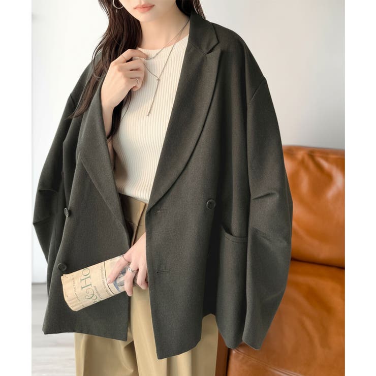 きちんと見えるのに、かたくない。袖タックダブルボタンテーラードジャケット（長袖） | Classical Elf  | 詳細画像1 