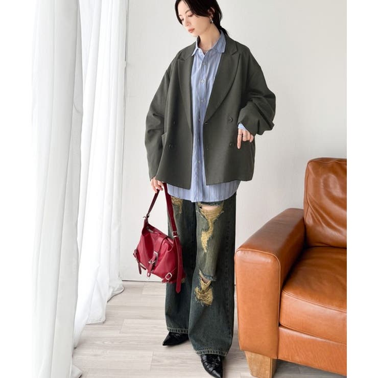 きちんと見えるのに、かたくない。袖タックダブルボタンテーラードジャケット（長袖） | Classical Elf  | 詳細画像26 