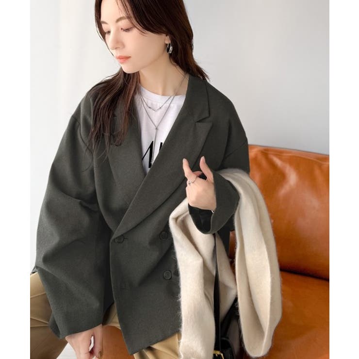 きちんと見えるのに、かたくない。袖タックダブルボタンテーラードジャケット（長袖） | Classical Elf  | 詳細画像34 