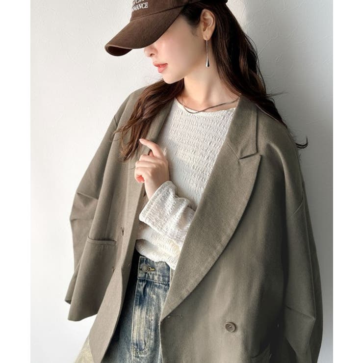 きちんと見えるのに、かたくない。袖タックダブルボタンテーラードジャケット（長袖） | Classical Elf  | 詳細画像44 