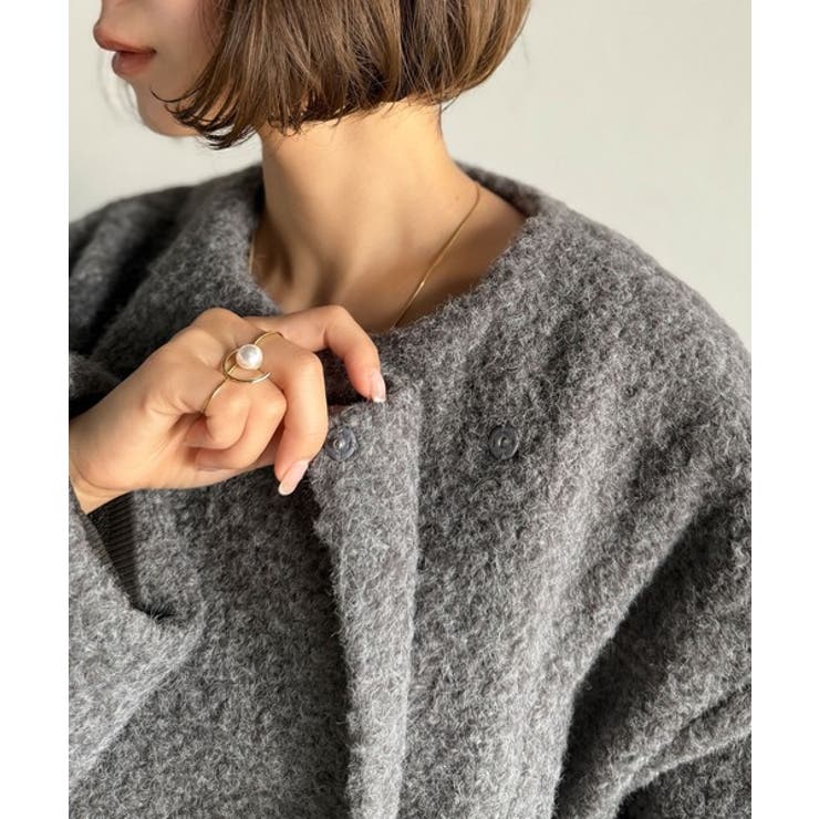 たっぽりコクーンシルエットでちょこっとガーリー見せ。ノーカラーコクーンボアコート… | Classical Elf  | 詳細画像23 