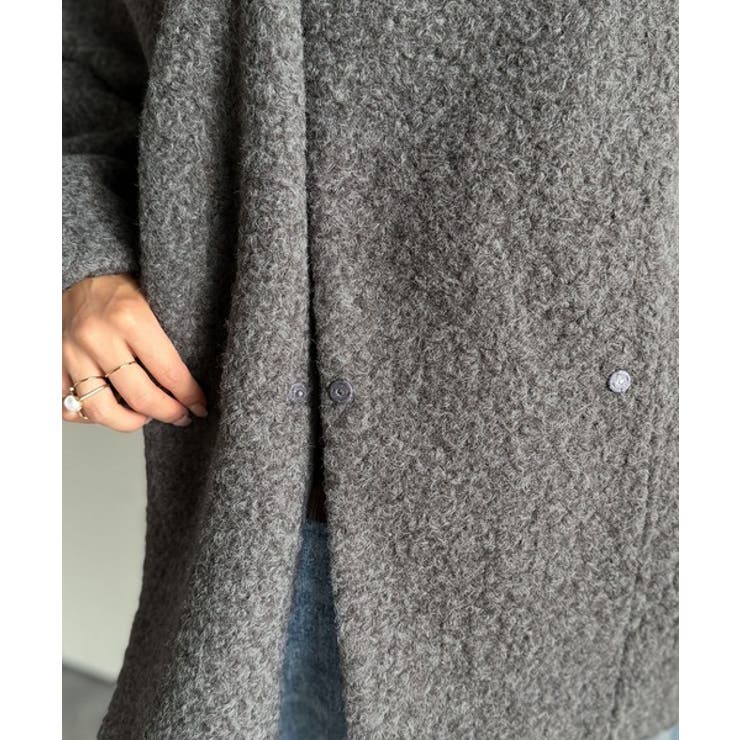 たっぽりコクーンシルエットでちょこっとガーリー見せ。ノーカラーコクーンボアコート… | Classical Elf  | 詳細画像24 