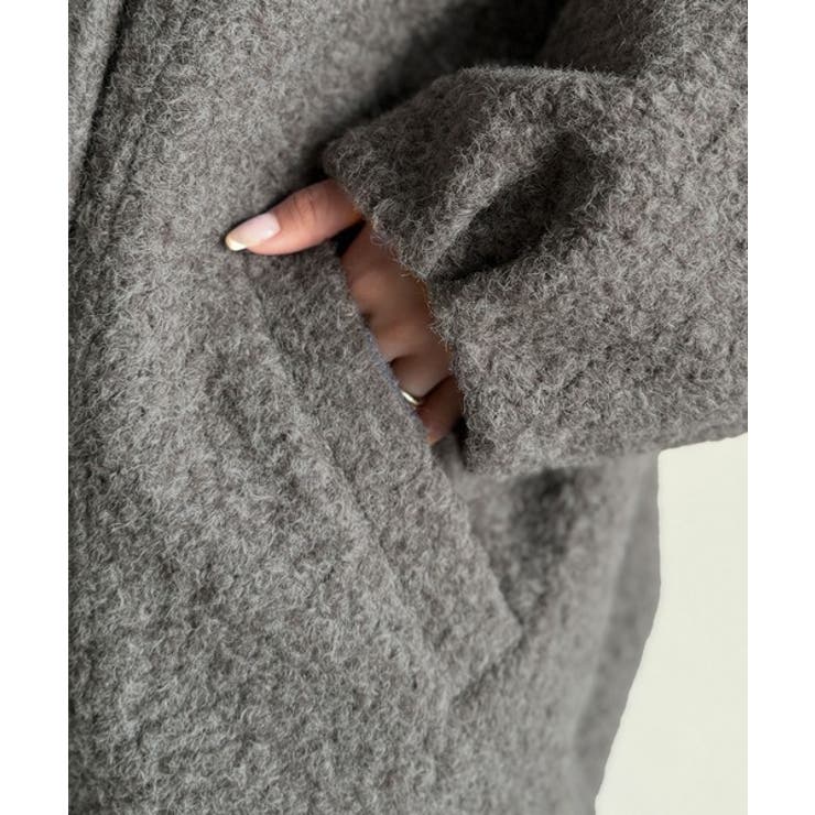 たっぽりコクーンシルエットでちょこっとガーリー見せ。ノーカラーコクーンボアコート… | Classical Elf  | 詳細画像26 