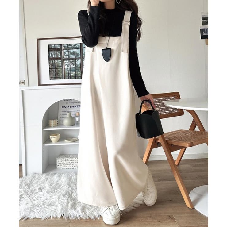 OUR☆しなやか素材のラップ風サロペット OUR☆しなやか素材のラップ風サロペット しなやか素材のラップ風