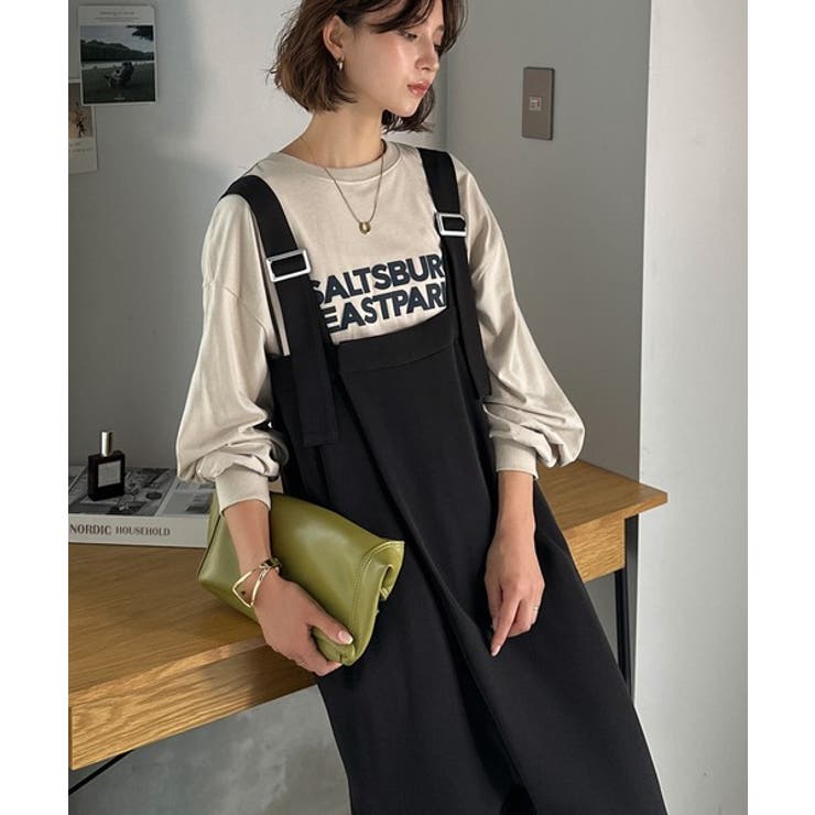 ブラック | 着回し自在な2way仕様◎デザインベルトラップサロペット（セットアップ可） | Classical Elf 