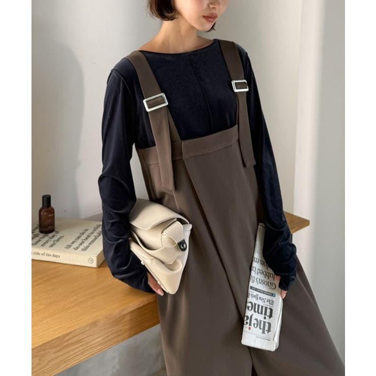 ブラウン | 着回し自在な2way仕様◎デザインベルトラップサロペット（セットアップ可） | Classical Elf 