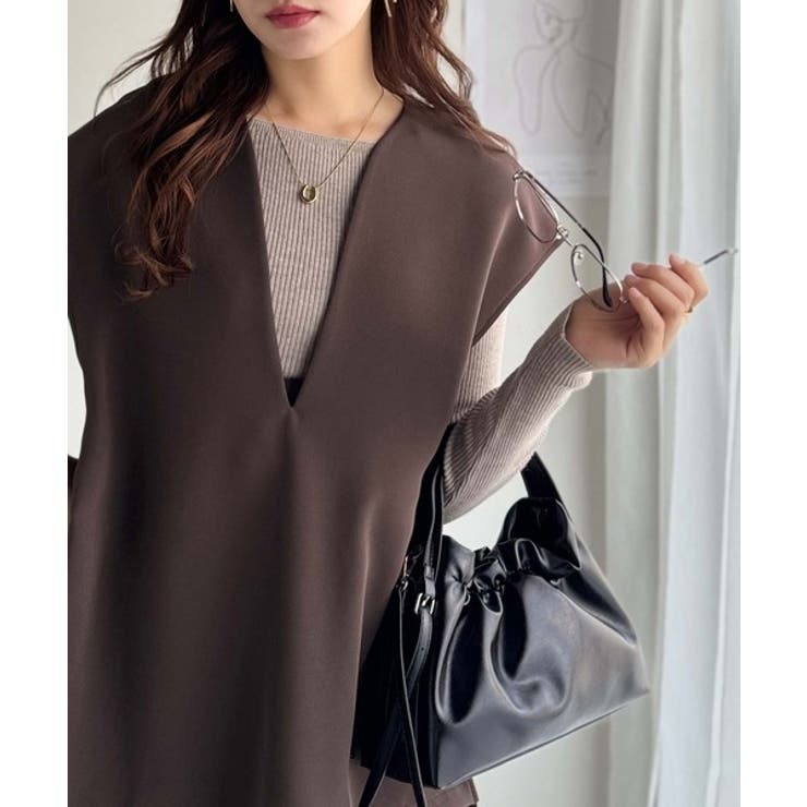 大人の抜け感スタイル◎ディープキーネックベスト(セットアップ可能) | Classical Elf  | 詳細画像21 