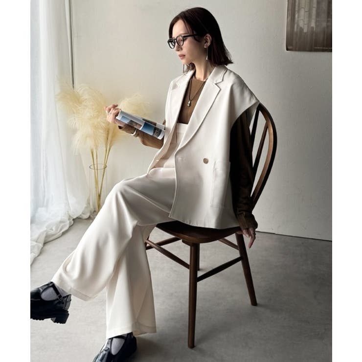 秋コーデの入り口にぴったりの一品。テーラードダブルジレベスト(セットアップ可能) | Classical Elf  | 詳細画像9 