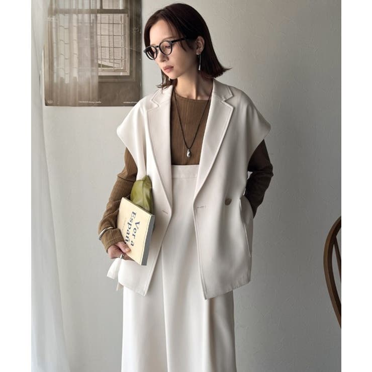 秋コーデの入り口にぴったりの一品。テーラードダブルジレベスト(セットアップ可能) | Classical Elf  | 詳細画像12 