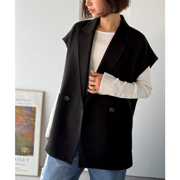 秋コーデの入り口にぴったりの一品。テーラードダブルジレベスト(セットアップ可能) | Classical Elf  | 詳細画像15 