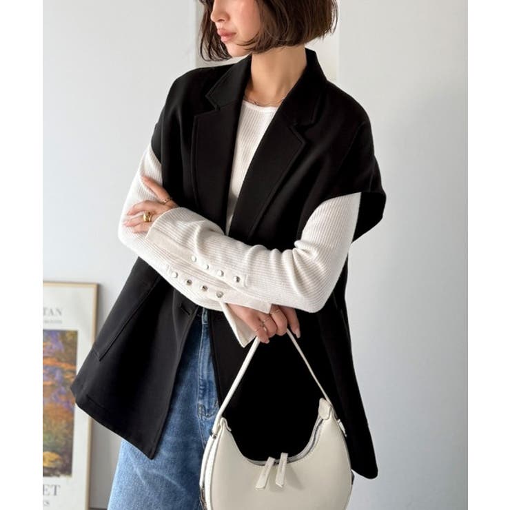 秋コーデの入り口にぴったりの一品。テーラードダブルジレベスト(セットアップ可能) | Classical Elf  | 詳細画像17 