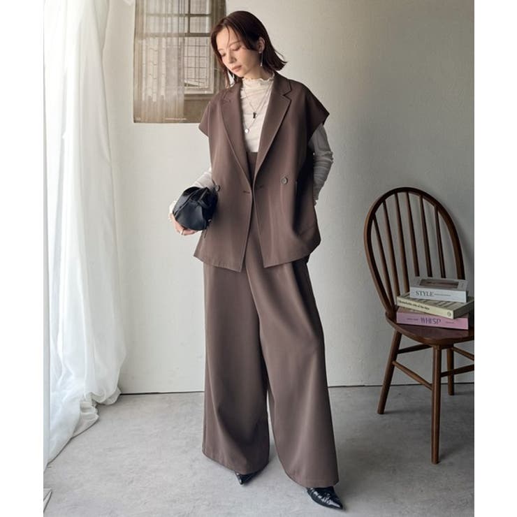 秋コーデの入り口にぴったりの一品。テーラードダブルジレベスト(セットアップ可能) | Classical Elf  | 詳細画像27 