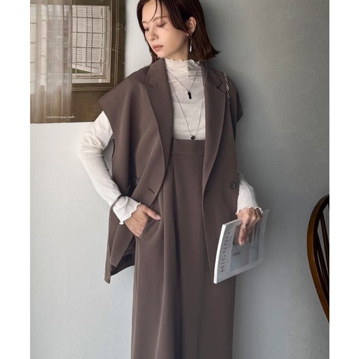 秋コーデの入り口にぴったりの一品。テーラードダブルジレベスト(セットアップ可能) | Classical Elf  | 詳細画像31 