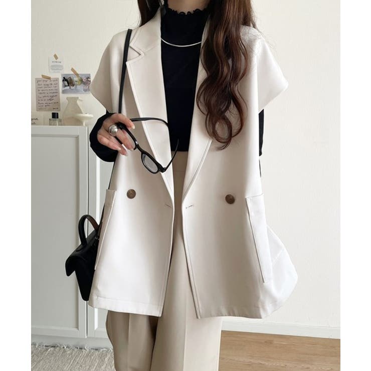 秋コーデの入り口にぴったりの一品。テーラードダブルジレベスト(セットアップ可能) | Classical Elf  | 詳細画像1 