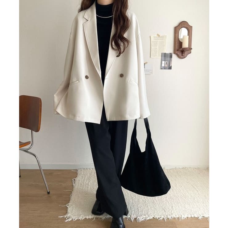 【セットアップ可】自由自在に楽しめる。美シルエットテーラードダブルジャケット | Classical Elf  | 詳細画像7 