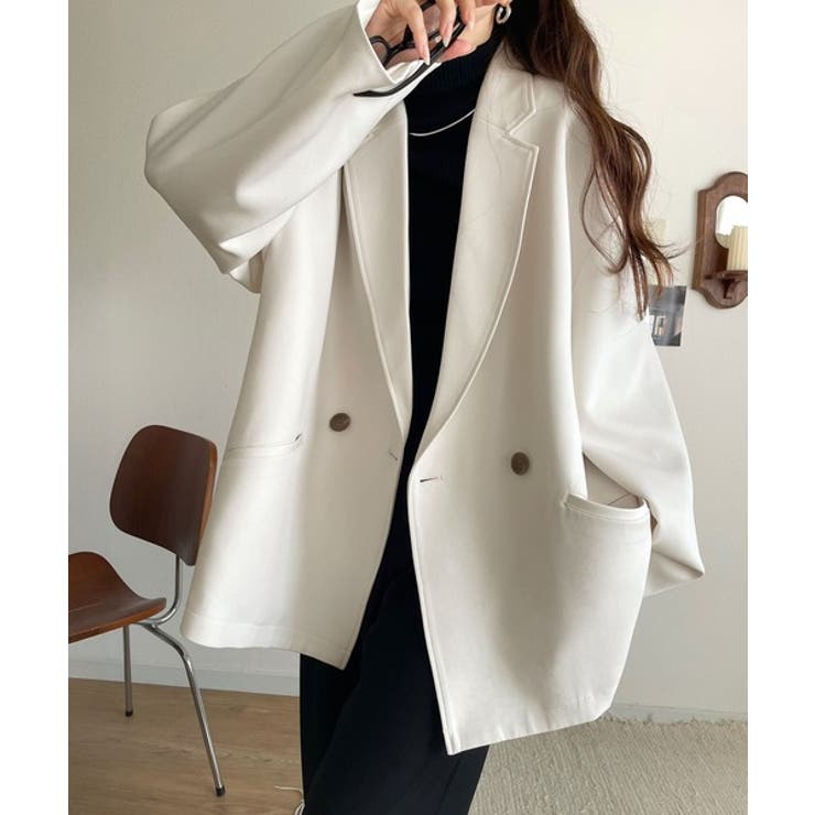 【セットアップ可】自由自在に楽しめる。美シルエットテーラードダブルジャケット | Classical Elf  | 詳細画像1 