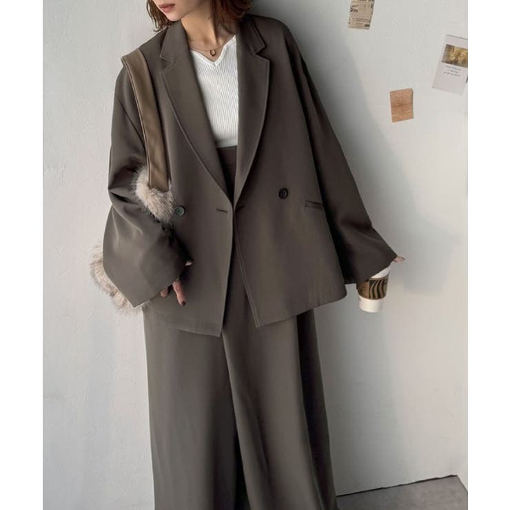 【セットアップ可】自由自在に楽しめる。美シルエットテーラードダブルジャケット | Classical Elf  | 詳細画像49 