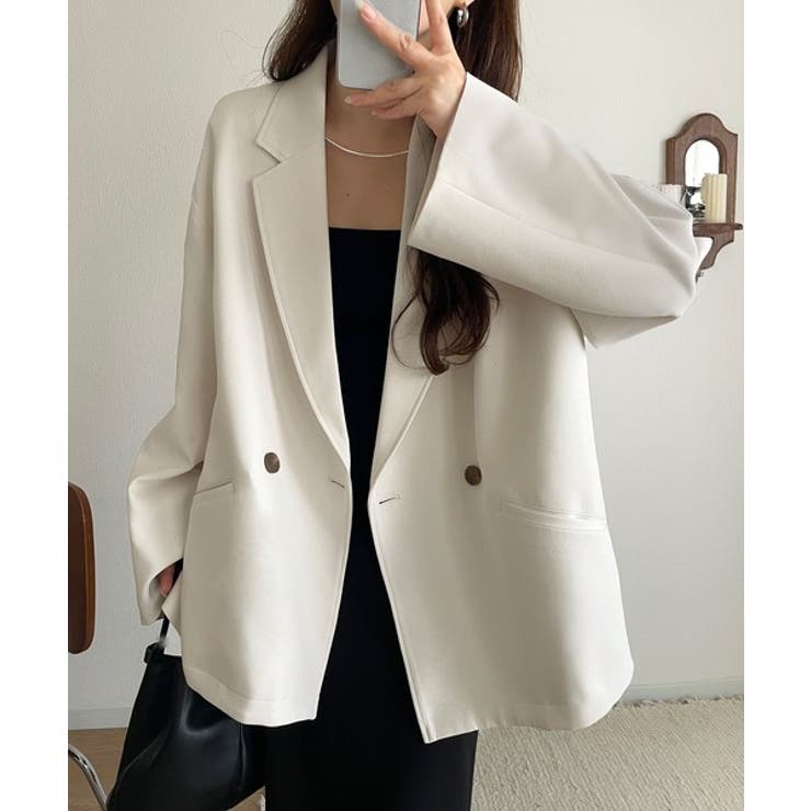 【セットアップ可】自由自在に楽しめる。美シルエットテーラードダブルジャケット | Classical Elf  | 詳細画像2 
