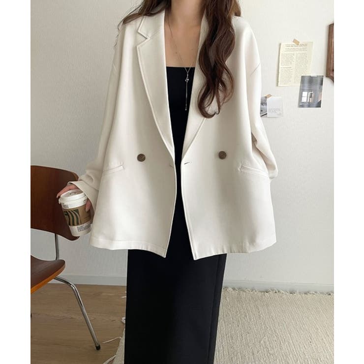 【セットアップ可】自由自在に楽しめる。美シルエットテーラードダブルジャケット | Classical Elf  | 詳細画像3 