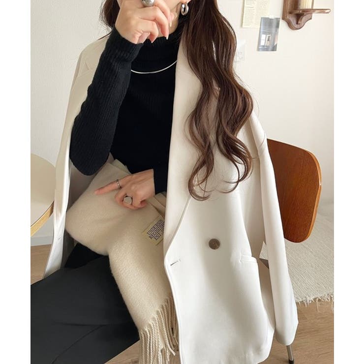【セットアップ可】自由自在に楽しめる。美シルエットテーラードダブルジャケット | Classical Elf  | 詳細画像4 