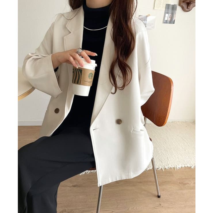 【セットアップ可】自由自在に楽しめる。美シルエットテーラードダブルジャケット | Classical Elf  | 詳細画像5 