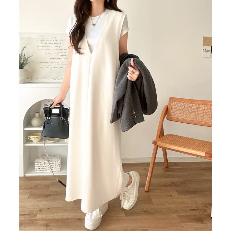 落ち感が美しい。抜け感レイヤードも叶う、上品カットジョーゼットワンピース（ロング… | Classical Elf  | 詳細画像10 