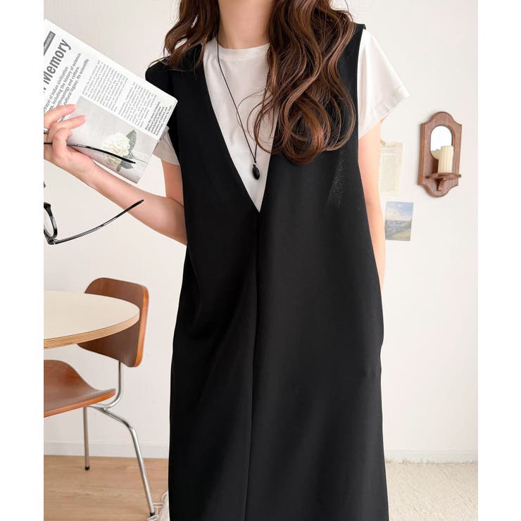 落ち感が美しい。抜け感レイヤードも叶う、上品カットジョーゼットワンピース（ロング… | Classical Elf  | 詳細画像13 