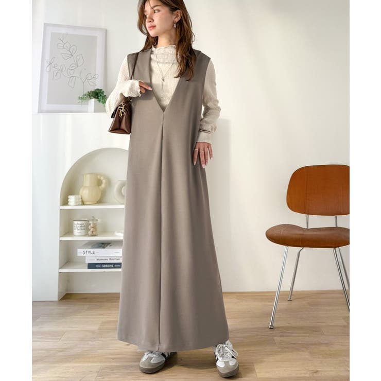 落ち感が美しい。抜け感レイヤードも叶う、上品カットジョーゼットワンピース（ロング… | Classical Elf  | 詳細画像22 