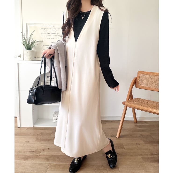 落ち感が美しい。抜け感レイヤードも叶う、上品カットジョーゼットワンピース（ロング… | Classical Elf  | 詳細画像2 