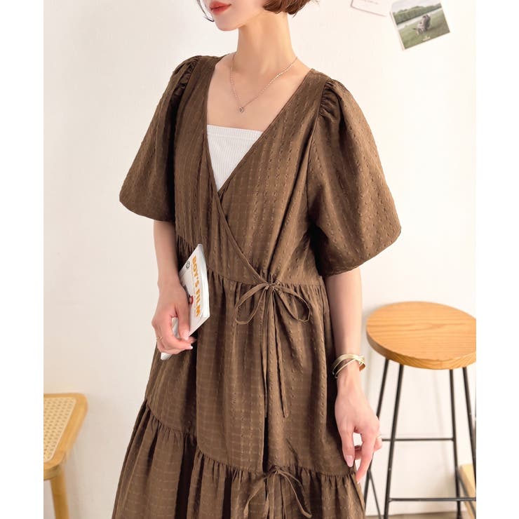 その日の私に、ちょうどいい一枚。シアサッカー素材3wayティアードカシュクールロ… | Classical Elf  | 詳細画像21 