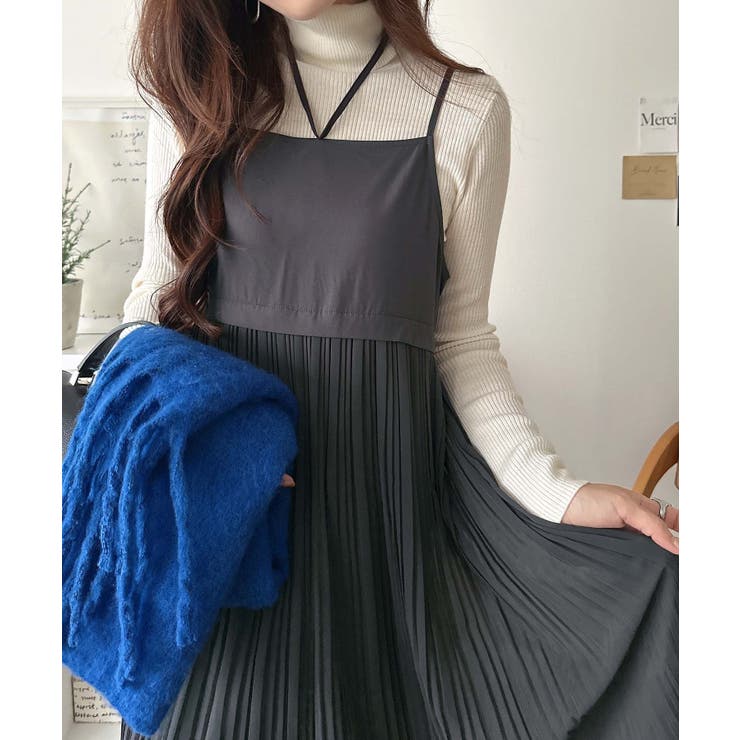 これでコーデ完成の優秀セット！カシュクールウール混ニット×キャミワンピース（セッ… | Classical Elf  | 詳細画像10 