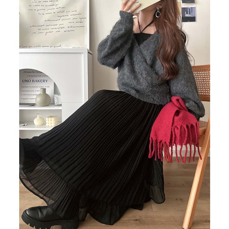 これでコーデ完成の優秀セット！カシュクールウール混ニット×キャミワンピース（セッ… | Classical Elf  | 詳細画像15 