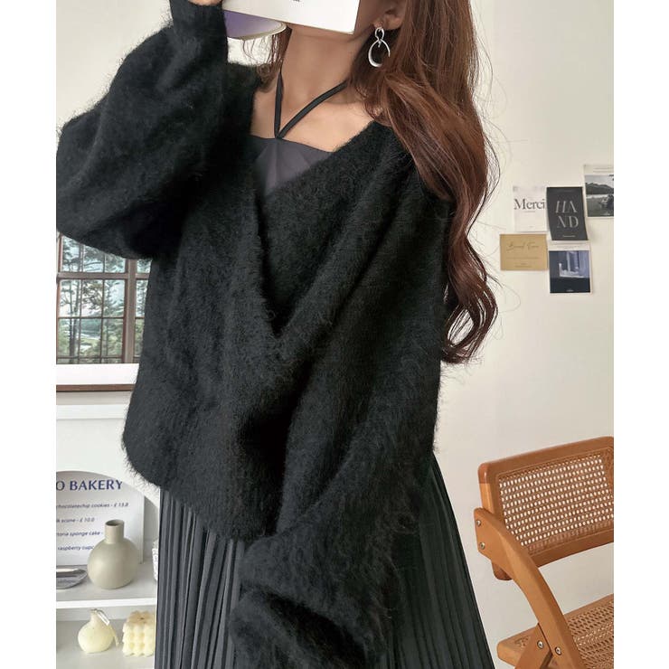 これでコーデ完成の優秀セット！カシュクールウール混ニット×キャミワンピース（セッ… | Classical Elf  | 詳細画像1 