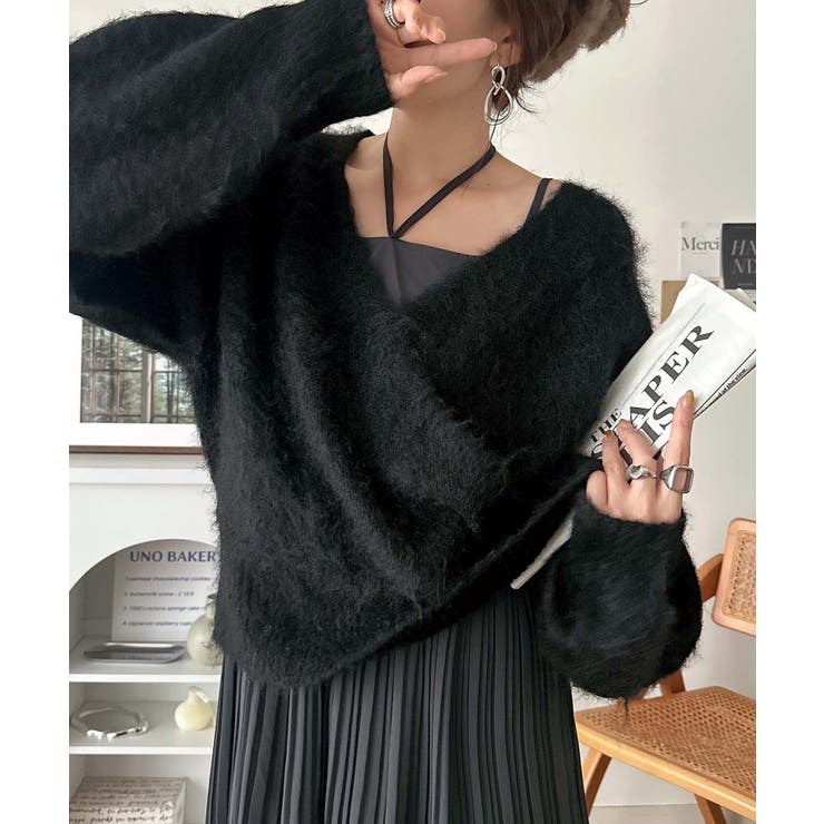 これでコーデ完成の優秀セット！カシュクールウール混ニット×キャミワンピース（セッ… | Classical Elf  | 詳細画像6 