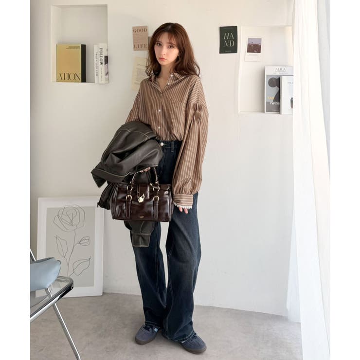 主役は、袖です◎繊細なディテールがポイント。肩ギャザー入り袖口レースストライプシ… | Classical Elf  | 詳細画像31 