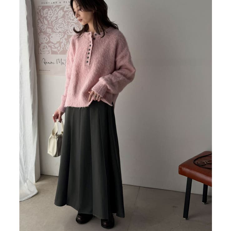 縦ラインですらっと魅せ。動くたび綺麗。ツイル太プリーツロングスカート（裏地付き） | Classical Elf  | 詳細画像16 