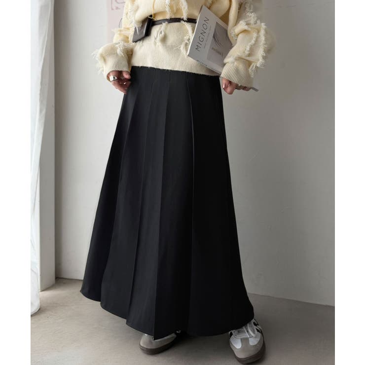 縦ラインですらっと魅せ。動くたび綺麗。ツイル太プリーツロングスカート（裏地付き） | Classical Elf  | 詳細画像7 