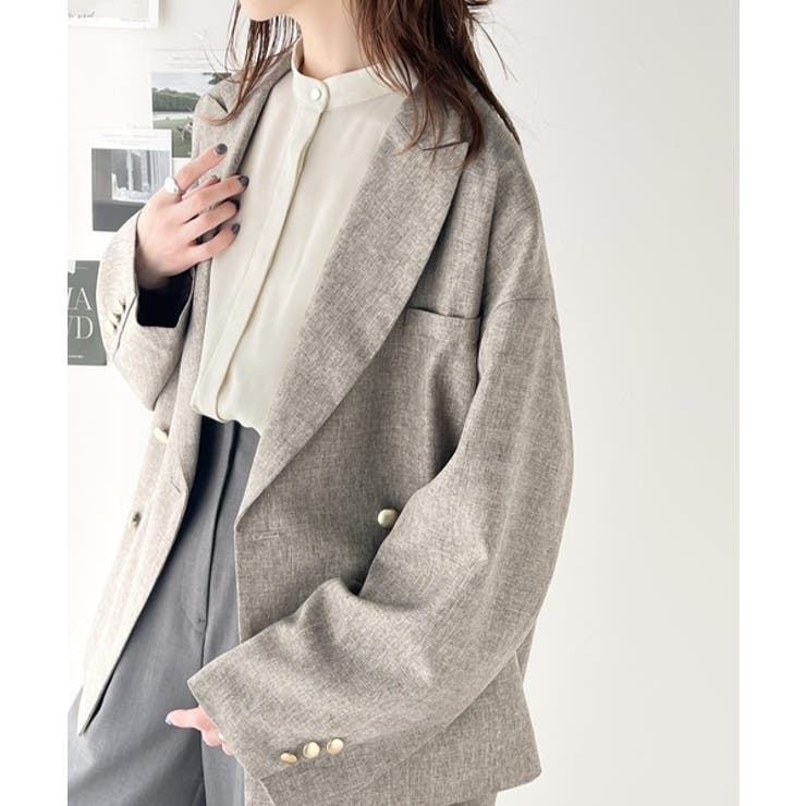 着まわし万能な大人トップス。比翼バンドカラーフレンチスリーブシャツ | Classical Elf  | 詳細画像7 